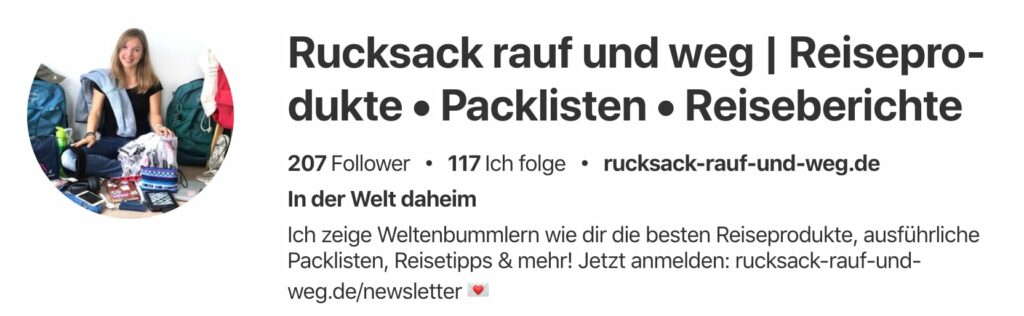 Pinterest Rucksack rauf und weg