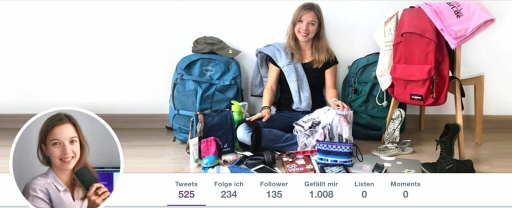 Twitter Rucksack rauf und weg